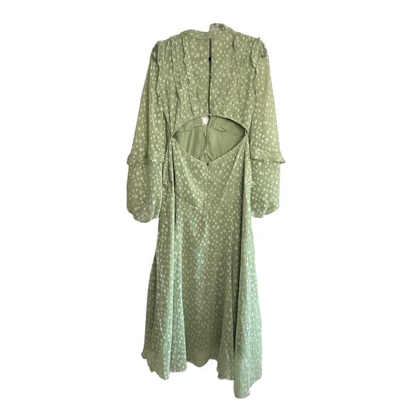 Elegant Green Polka Dot Dress - Picture 2 of 7